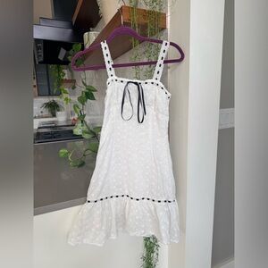 Main Strip White Eyelet Mini Sundress